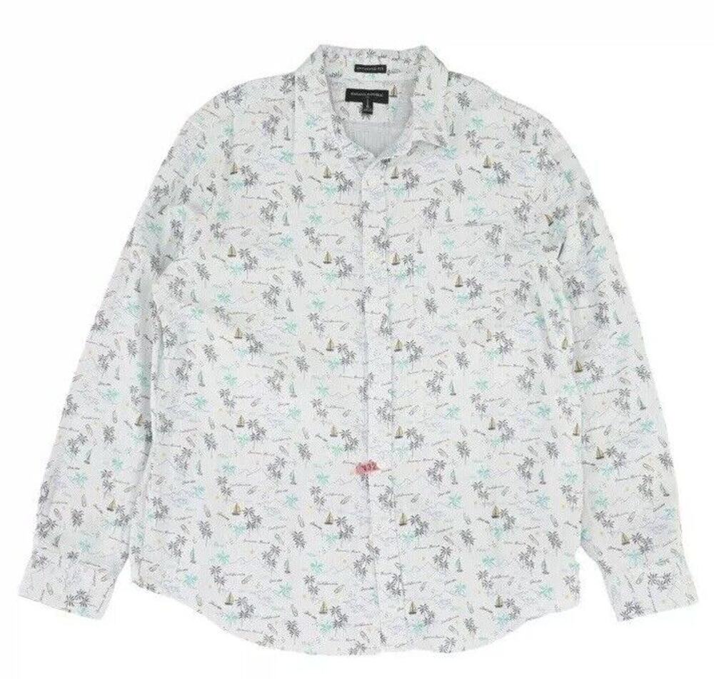 Banana Republic Shirt Men’s Long Sleeve Palms Tropical XL